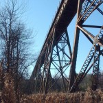 Seaton Trail passing under a railway bridge