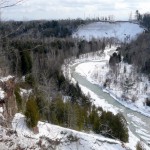 Looking out over West Duffins Creek along the Seaton Trail during winter